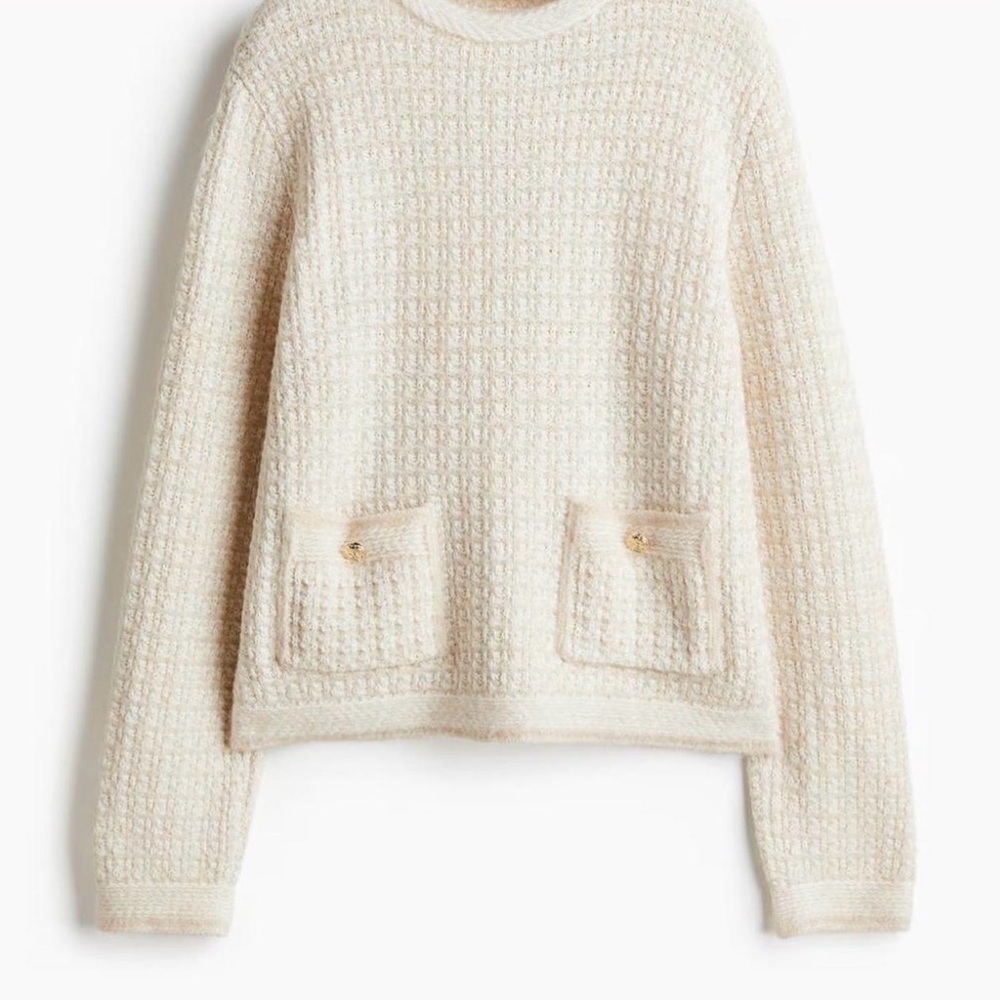 NWT H&M Cream Textured Sweater